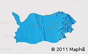 Political 3D Map of Tatkon, single color outside