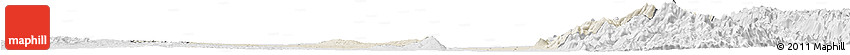 Shaded Relief Horizon Map of Tatkon, lighten, desaturated