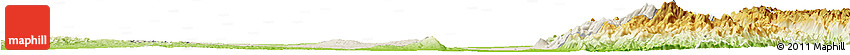 Shaded Relief Horizon Map of Tatkon, physical outside