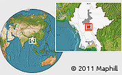 Satellite Location Map of Tatkon, highlighted country, highlighted parent region