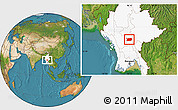 Satellite Location Map of Tatkon, highlighted country