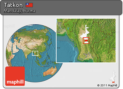 Satellite Location Map of Tatkon, highlighted parent region