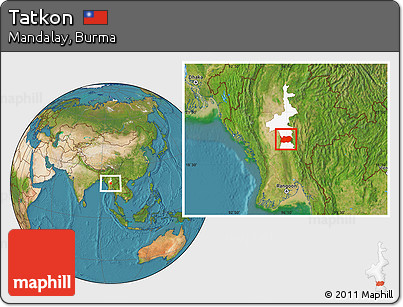 Satellite Location Map of Tatkon, highlighted parent region