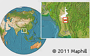 Satellite Location Map of Tatkon, highlighted parent region