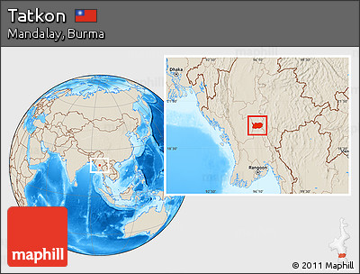 Shaded Relief Location Map of Tatkon