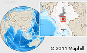 Shaded Relief Location Map of Tatkon, highlighted country, highlighted parent region