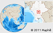Shaded Relief Location Map of Tatkon, highlighted country