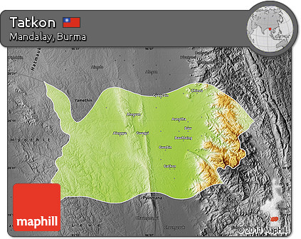 Physical Map of Tatkon, darken, desaturated
