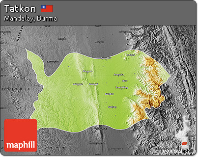 Physical Map of Tatkon, darken, desaturated