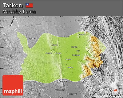 Physical Map of Tatkon, desaturated