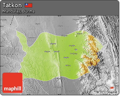 Physical Map of Tatkon, desaturated