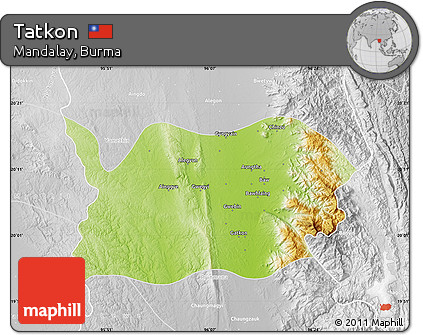 Physical Map of Tatkon, lighten, desaturated