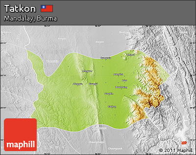Physical Map of Tatkon, lighten, desaturated