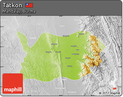 Physical Map of Tatkon, lighten, desaturated