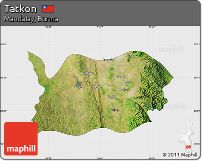 Satellite Map of Tatkon, single color outside