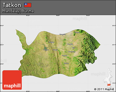 Satellite Map of Tatkon, single color outside