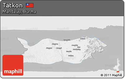 Gray Panoramic Map of Tatkon, single color outside