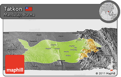 Physical Panoramic Map of Tatkon, darken, desaturated