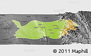 Physical Panoramic Map of Tatkon, darken, desaturated