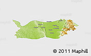 Physical Panoramic Map of Tatkon, single color outside