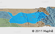 Political Panoramic Map of Tatkon, semi-desaturated