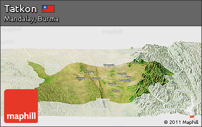 Satellite Panoramic Map of Tatkon, lighten