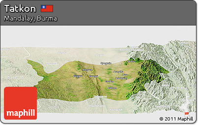 Satellite Panoramic Map of Tatkon, lighten