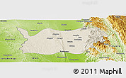 Shaded Relief Panoramic Map of Tatkon, physical outside