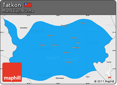Political Simple Map of Tatkon, single color outside, borders and labels