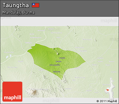 Physical 3D Map of Taungtha, lighten