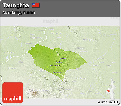 Physical 3D Map of Taungtha, lighten