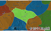 Political 3D Map of Taungtha, darken