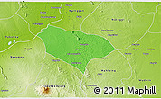 Political 3D Map of Taungtha, physical outside