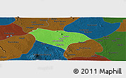 Political Panoramic Map of Taungtha, darken