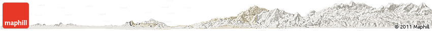 Shaded Relief Horizon Map of Thabeikkyin, lighten
