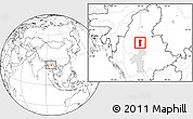 Blank Location Map of Thabeikkyin, highlighted parent region