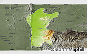 Physical Panoramic Map of Thabeikkyin, darken, semi-desaturated