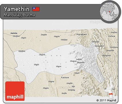 Classic Style 3D Map of Yamethin