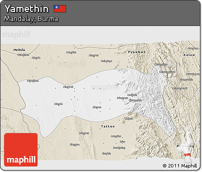 Classic Style 3D Map of Yamethin