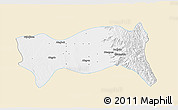 Classic Style 3D Map of Yamethin, single color outside