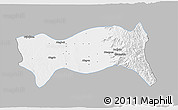 Gray 3D Map of Yamethin, single color outside