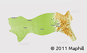 Physical 3D Map of Yamethin, cropped outside