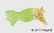 Physical 3D Map of Yamethin, single color outside
