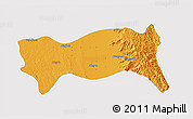 Political 3D Map of Yamethin, single color outside