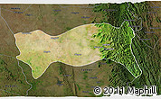 Satellite 3D Map of Yamethin, darken