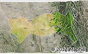 Satellite 3D Map of Yamethin, semi-desaturated