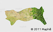 Satellite 3D Map of Yamethin, single color outside