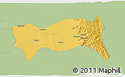 Savanna Style 3D Map of Yamethin, single color outside