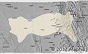 Shaded Relief 3D Map of Yamethin, darken, desaturated