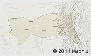 Shaded Relief 3D Map of Yamethin, lighten